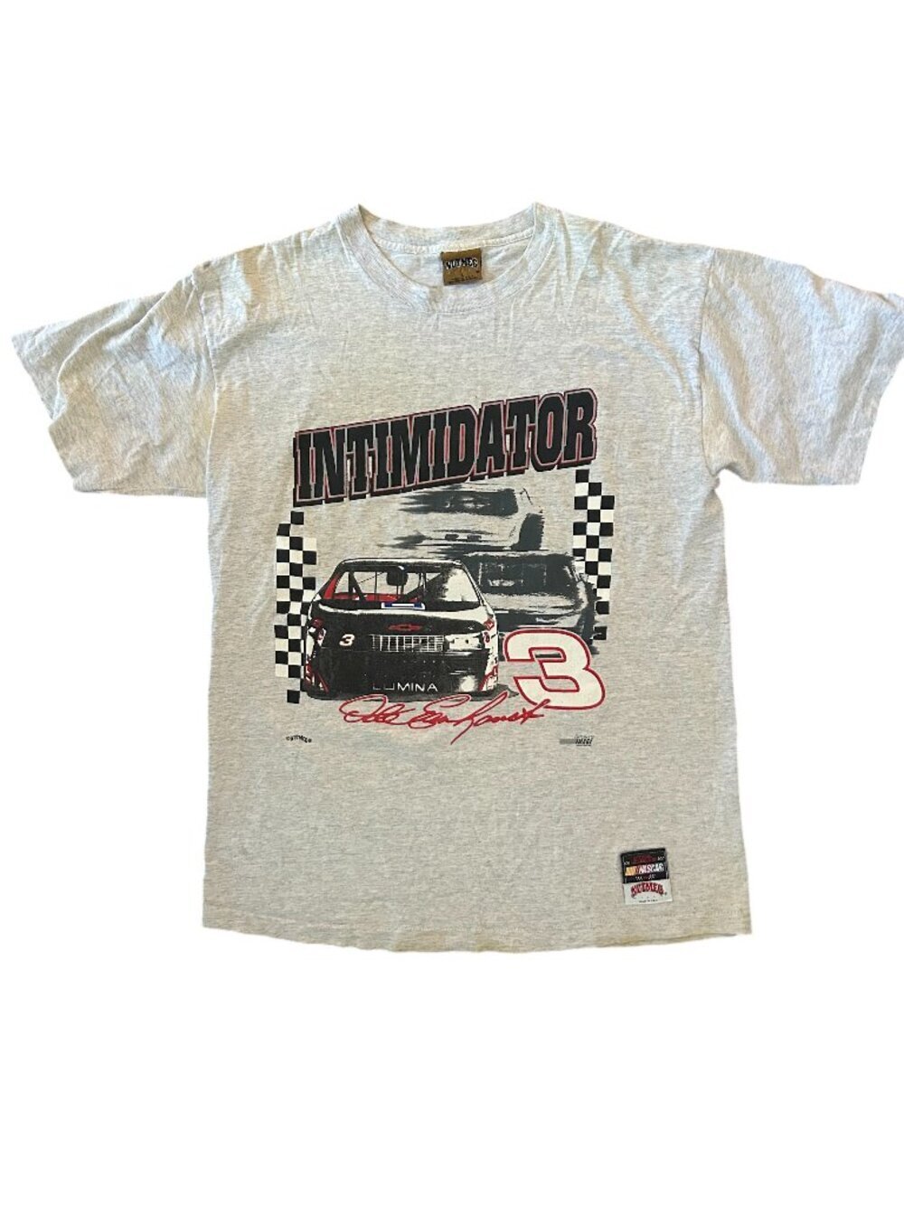 Vintage 90s The Intimidator Dale Earnhardt Nutmeg Mills Double Sided Tee Size L